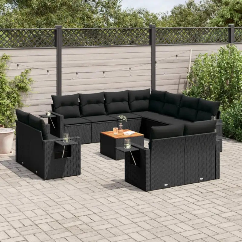 Lounge tuinset van gepoedercoat staal met waterdichte tas in grijs materiaal - Zwart - Tuinsets