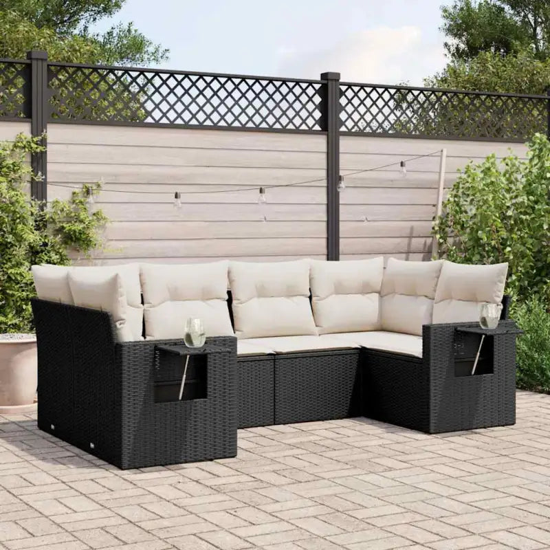 Lounge tuinset van gepoedercoat staal met waterdichte zak en afmetingen - Zwart en crème - Tuinsets