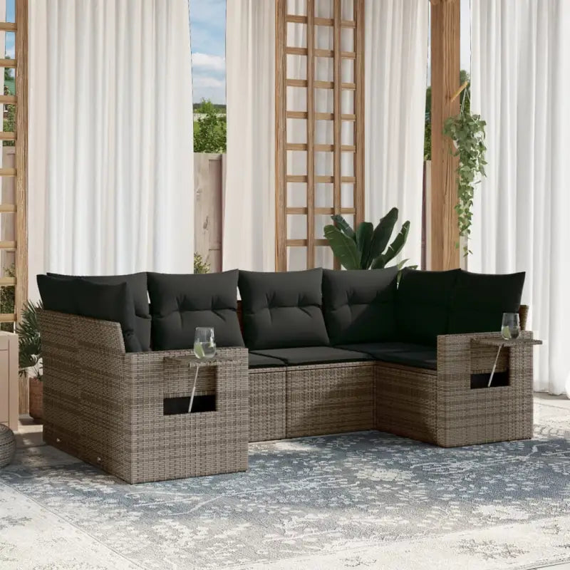 Lounge tuinset van gepoedercoat staal met waterdichte zak en afmetingen - grijs en donkergrijs - Tuinsets