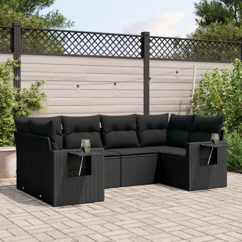 Lounge tuinset van gepoedercoat staal met waterdichte zak en afmetingen - Zwart - Tuinsets