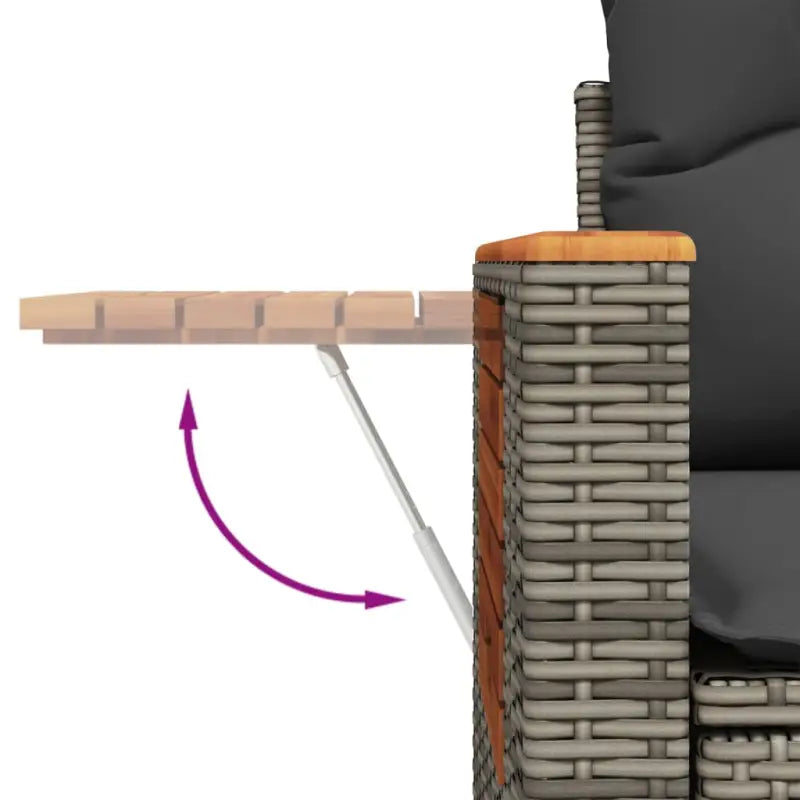 Lounge tuinset van grijs materiaal en gepoedercoat staal met comfortabele afmetingen - Tuinsets