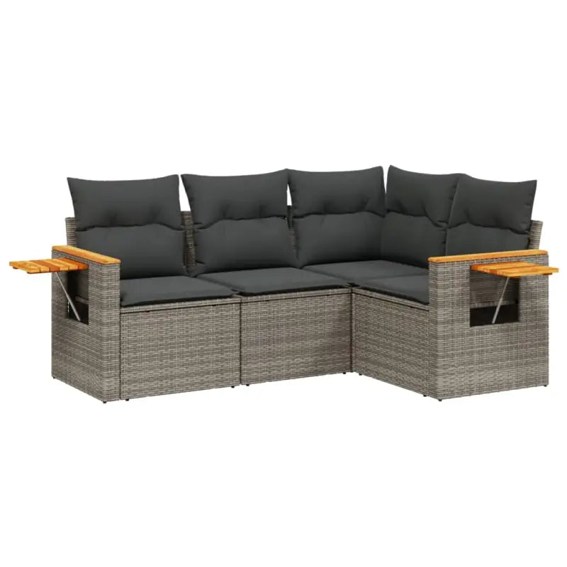 Lounge tuinset van grijs materiaal en gepoedercoat staal met comfortabele afmetingen - Tuinsets