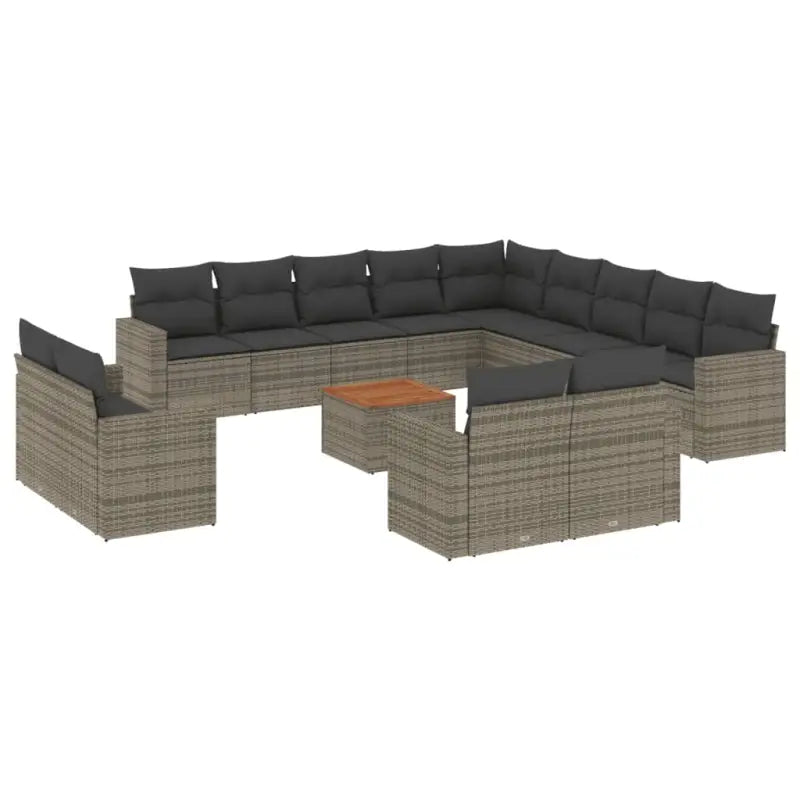 Lounge tuinset van grijs materiaal en gepoedercoat staal afmetingen - Tuinsets