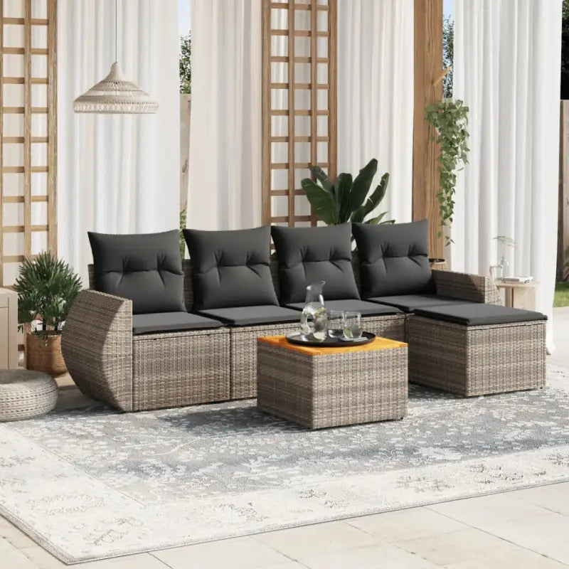 Lounge tuinset van grijs materiaal en gepoedercoat staal afmetingen - Tuinsets