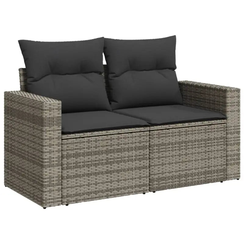 Lounge tuinset van grijs materiaal en gepoedercoat staal afmetingen - Tuinsets
