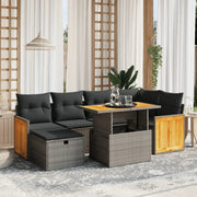 Lounge tuinset van grijs materiaal met gepoedercoat staal en afmetingen - Tuinsets