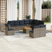Lounge Tuinset van grijs materiaal met gepoedercoat staal afmetingen - Grijs - Tuinsets