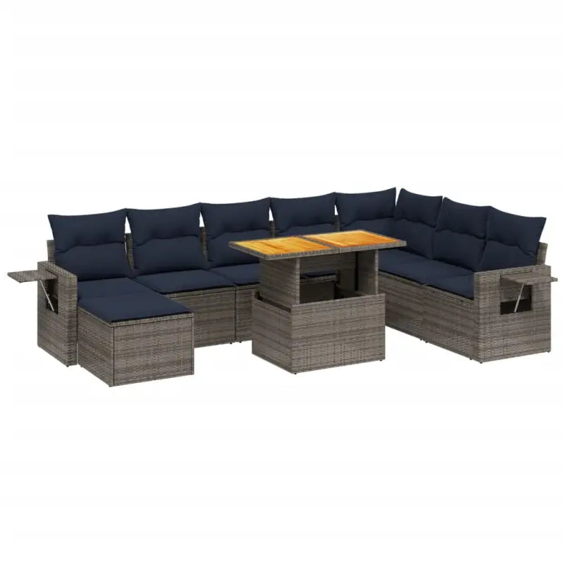 Lounge tuinset van grijs materiaal met gepoedercoat staalafmetingen - Tuinsets