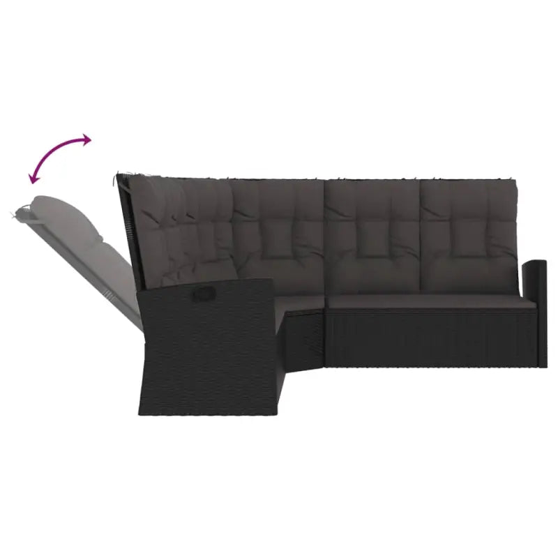 Lounge tuinset van massief acaciahout en zwart gepoedercoat staal - Tuinsets