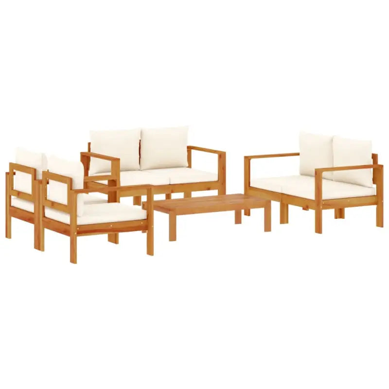 Lounge Tuinset van massief acaciahout met wasbare hoes en olieafwerking - Tuinsets