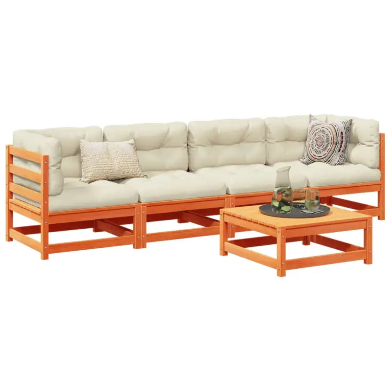 Lounge tuinset van massief Douglas vurenhout voor buiten ontspanning - Wasbruin / Nee - Tuinsets