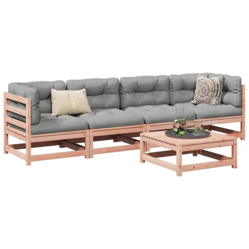 Lounge tuinset van massief Douglas vurenhout voor buiten ontspanning - Natuurlijk douglashout / Ja - Tuinsets