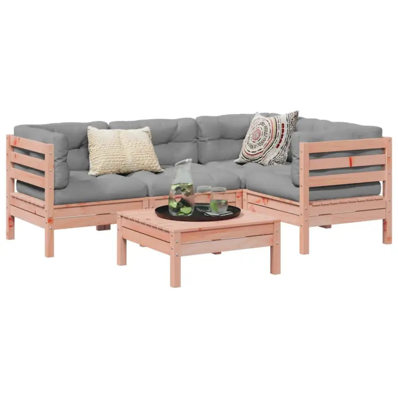 Lounge tuinset van massief douglas vurenhout voor buitenplezier - Natuurlijk douglashout - Tuinsets