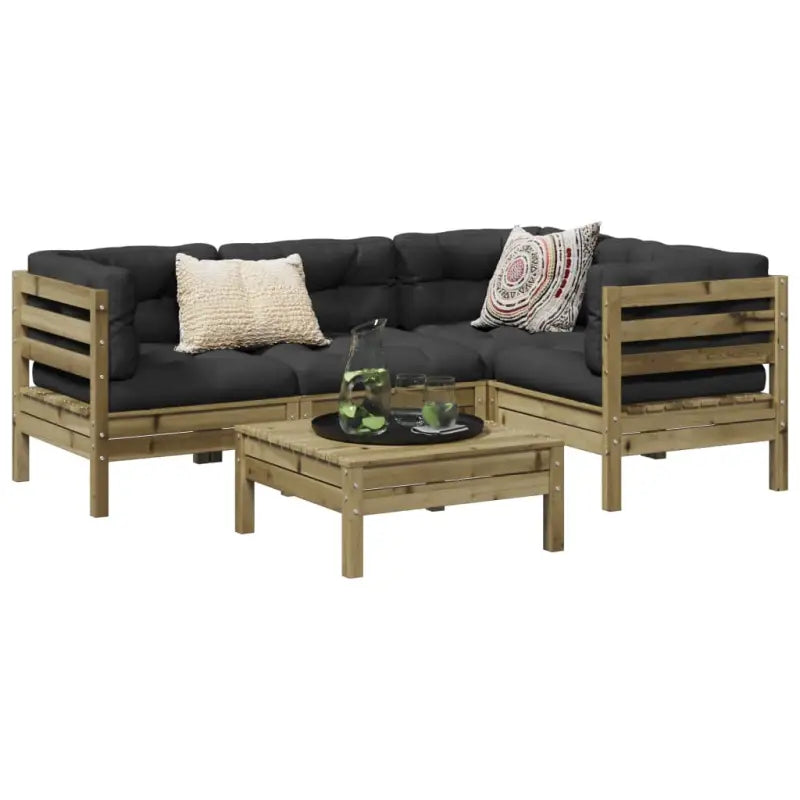 Lounge tuinset van massief douglas vurenhout voor buitenplezier - Naturel geïmpregneerd - Tuinsets