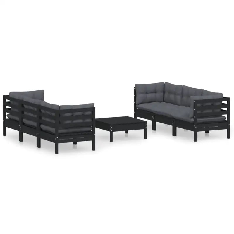 Lounge tuinset van massief grenenhout met voetenbank en rug- zijkussen - Tuinsets