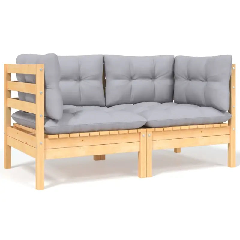Lounge tuinset van massief grenenhout met voetenbank en tafel - Tuinsets