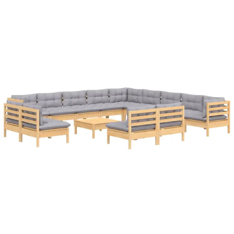 Lounge tuinset van massief grenenhout met voetenbank tafel - Tuinsets