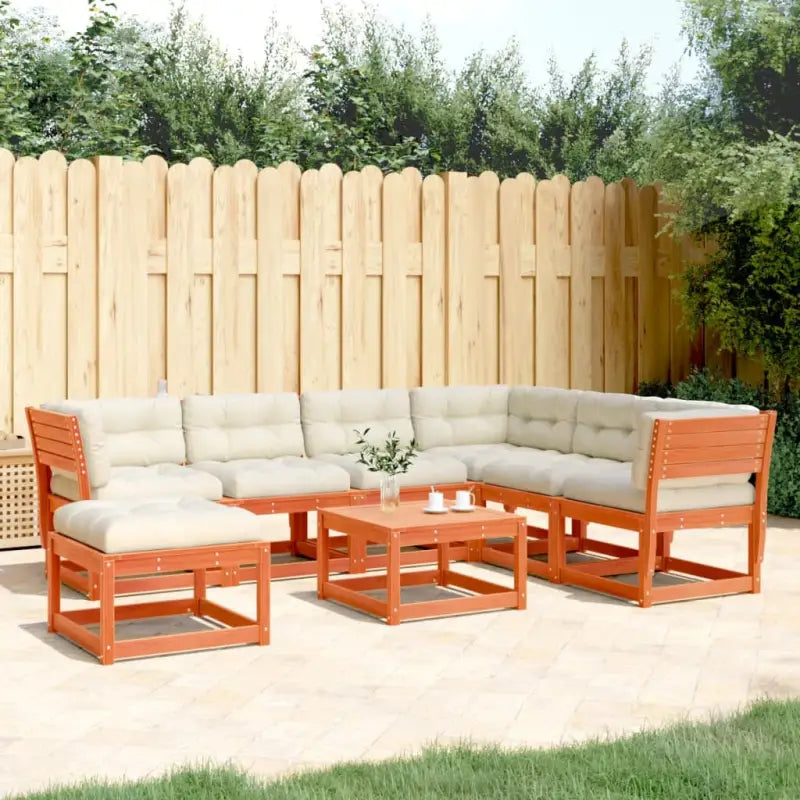 Lounge tuinset van massief grenenhout met wasbruin afmetingen - Wasbruin - Tuinsets