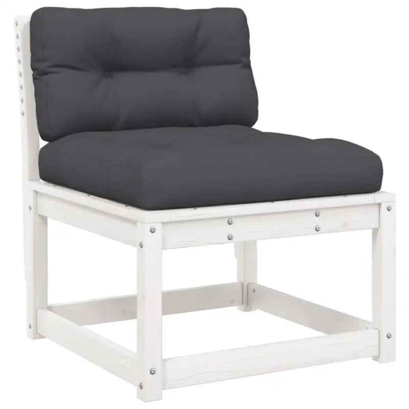 Lounge Tuinset van massief grenenhout met wit materiaal - Tuinsets
