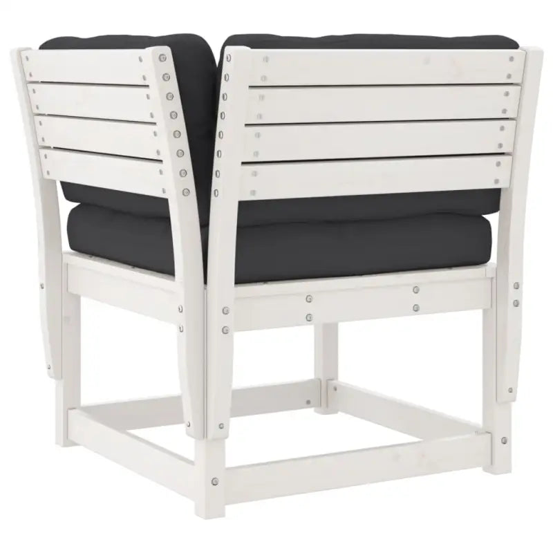 Lounge Tuinset van massief grenenhout met wit materiaal - Tuinsets