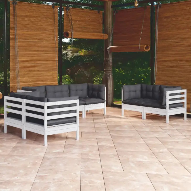 Lounge tuinset van massief grenenhout voor comfortabel buiten zitten - Wit - Tuinsets