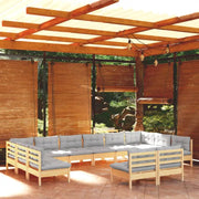 Lounge tuinset van massief grenenhout voor ontspannen buitenplezier - Tuinsets