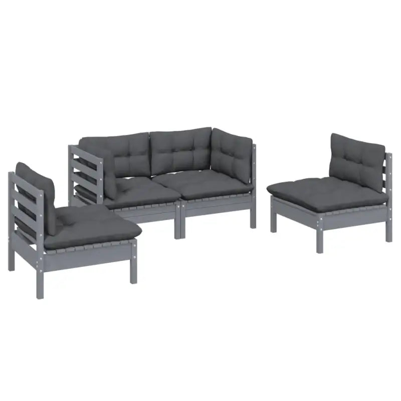 Lounge tuinset van massief grenenhout voor ontspanning en gezelligheid - Tuinsets