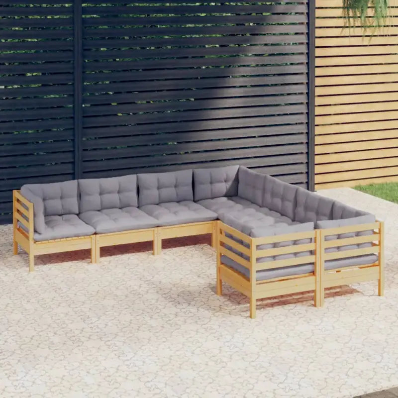 Lounge tuinset van massief grenenhout voor ontspanning en gezelligheid - Bruin en grijs - Tuinsets
