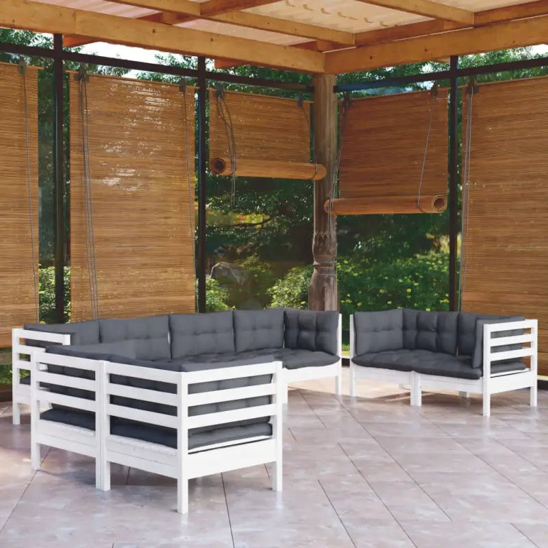 Lounge tuinset van massief grenenhout voor ontspanning en samenkomen - Wit - Tuinsets