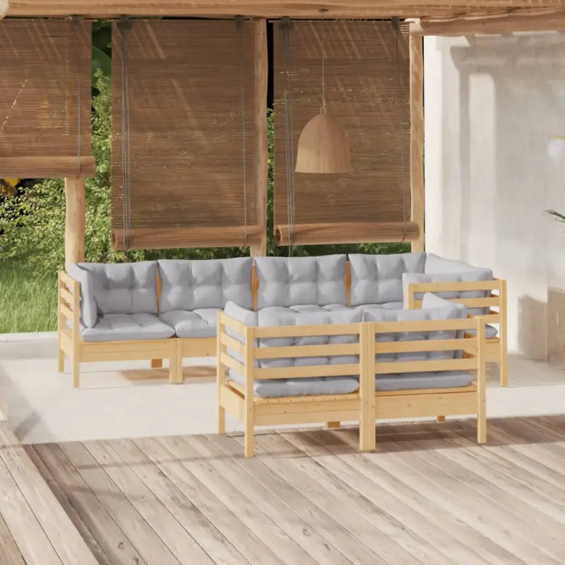 Lounge Tuinset van massief grenenhout voor ontspanning en samenzijn - Grijs - Tuinsets