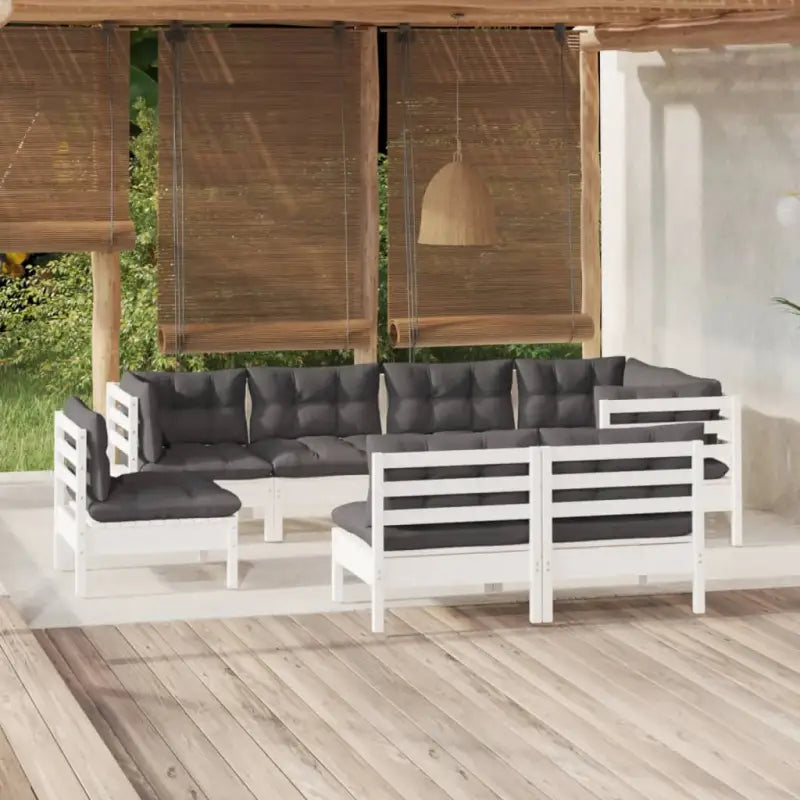 Lounge tuinset van massief grenenhout voor ontspanning en samenzijn - Wit - Tuinsets