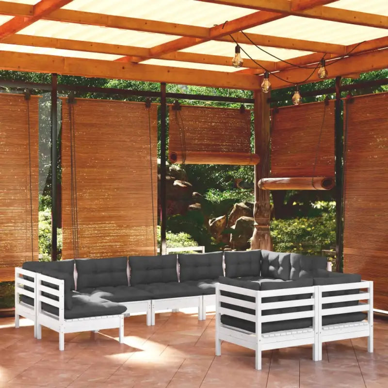 Lounge tuinset van massief grenenhout voor ontspanning in de tuin - Wit - Tuinsets