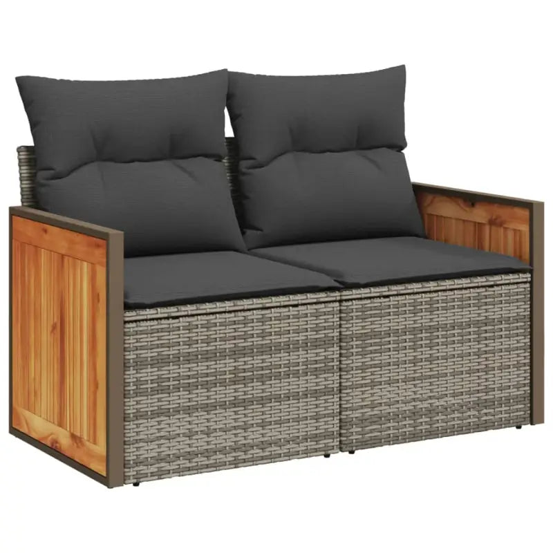Lounge Tuinset van Poly Rattan en Gepoedercoat Staal in Grijs Materiaal - Tuinsets