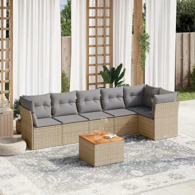 Lounge tuinset van poly rattan en gepoedercoat staal met gunstige afmetingen - Tuinsets