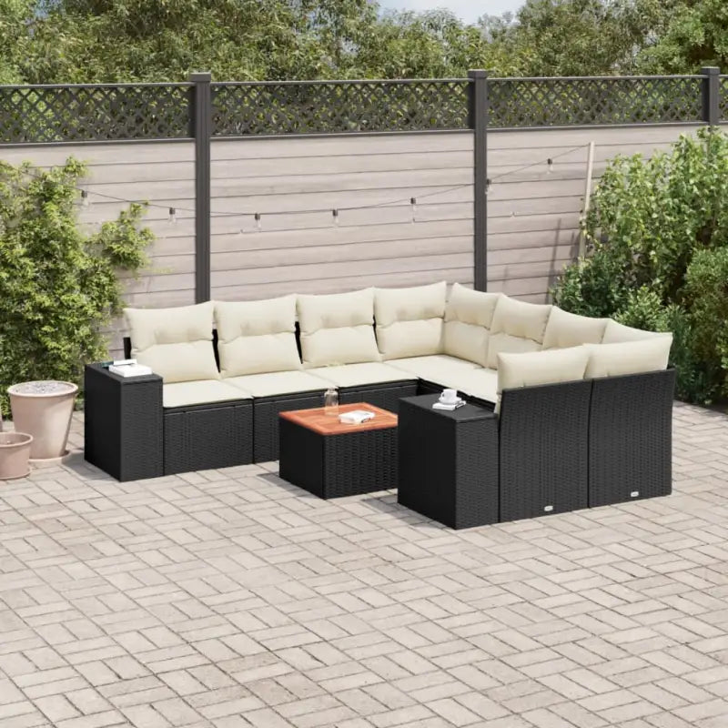 Lounge Tuinset van Waterdichte Tas in Grijs Materiaal en Gepoedercoat Staal - Zwart en crème - Tuinsets