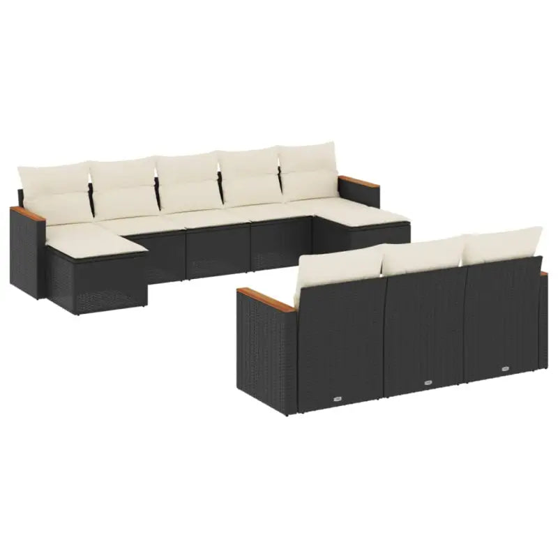 Lounge Tuinset van Zwart Gepoedercoat Staal met Comfortabele Afmetingen - Tuinsets