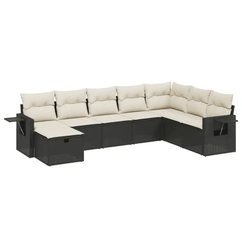Lounge tuinset van zwart gepoedercoat staal met praktische afmetingen - Tuinsets