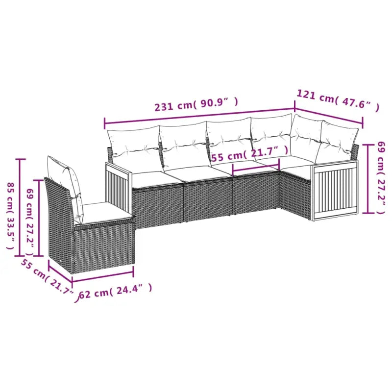 Lounge tuinset van zwart gepoedercoat staal met rustige afmetingen - Tuinsets