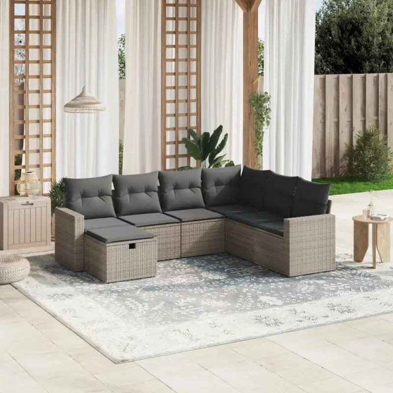 Lounge tuinset van zwart gepoedercoated staal met perfecte afmetingen - Grijs / Zonder tafel - Tuinsets