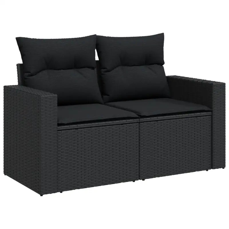 Lounge tuinset van zwart materiaal en gepoedercoat staal geschikt voor je terras - Tuinsets
