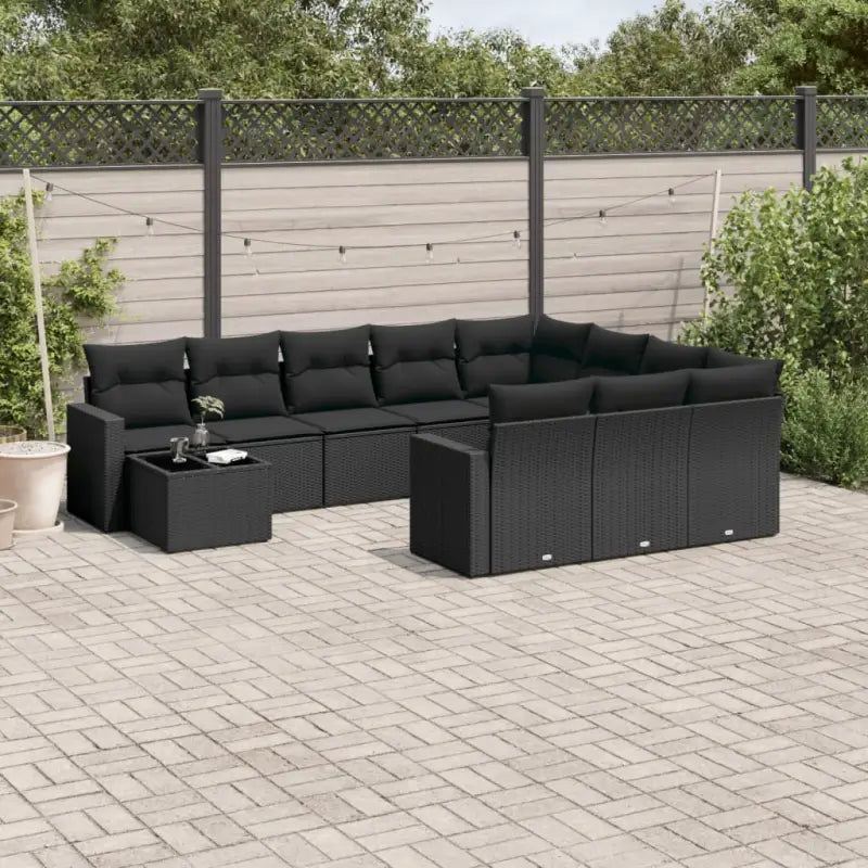 Lounge tuinset van zwart materiaal en gepoedercoat staal geschikt voor je terras - Tuinsets