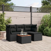 Lounge tuinset van zwart materiaal en gepoedercoat staal met ruime afmetingen - Tuinsets