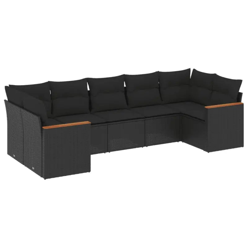 Lounge Tuinset van zwart materiaal en gepoedercoat staal - Tuinsets
