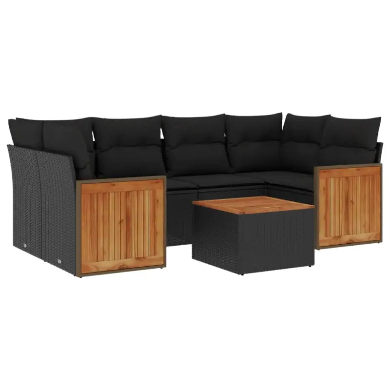 Lounge tuinset van zwart materiaal en gepoedercoat staal voor buiten - Tuinsets