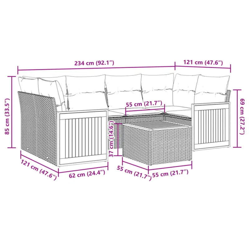 Lounge tuinset van zwart materiaal en gepoedercoat staal voor buiten - Tuinsets
