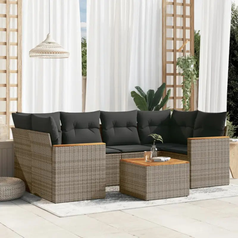 Lounge tuinset van zwart materiaal met gepoedercoat staal en waterdichte tas - Grijs - Tuinsets