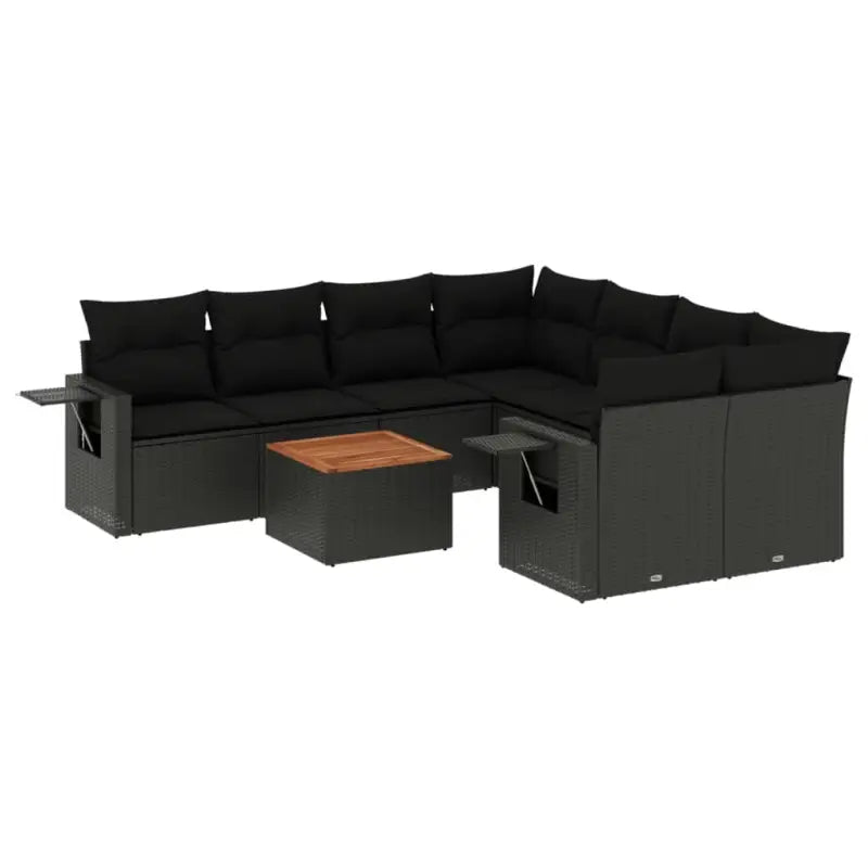 Lounge Tuinset van zwart materiaal met waterdichte tas en gepoedercoat staal - Tuinsets