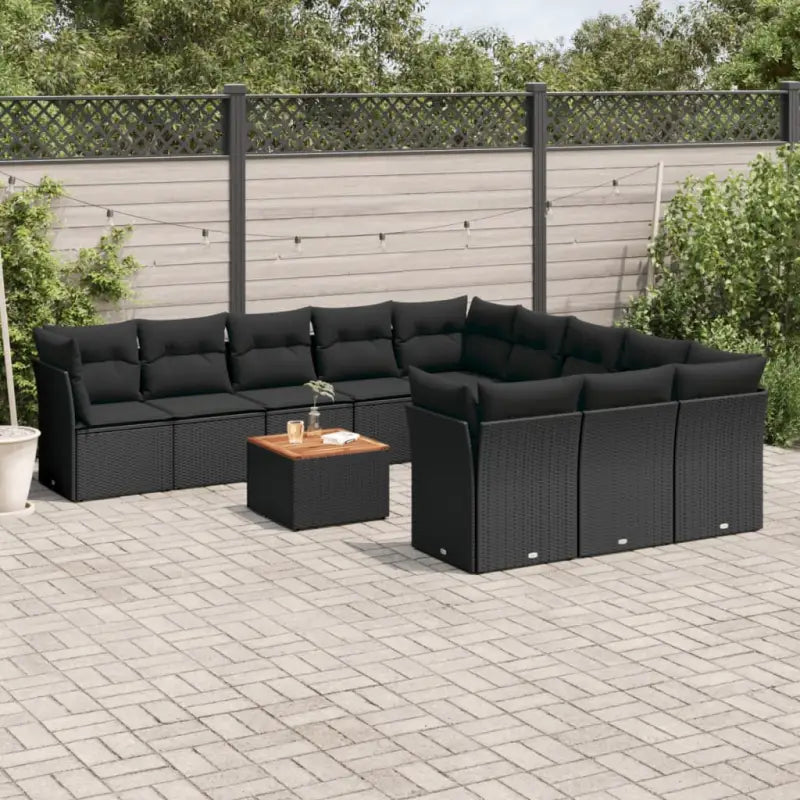 Lounge tuinset van zwart materiaal met waterdichte tas en gepoedercoat staal - Zwart - Tuinsets