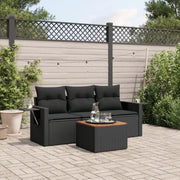 Lounge tuinset van zwart materiaal met waterdichte tas en gepoedercoat staal - Tuinsets