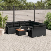 Lounge Tuinset van zwart materiaal met waterdichte tas en gepoedercoat staal - Tuinsets